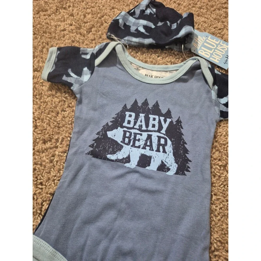 The little bluehouse baby bear hat and bodysuit size 3-6 months nwt